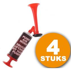 Oranje Feesttoeter | 4 stuks Oranje Luchthoorn | Nederlands Elftal EK Voetbal